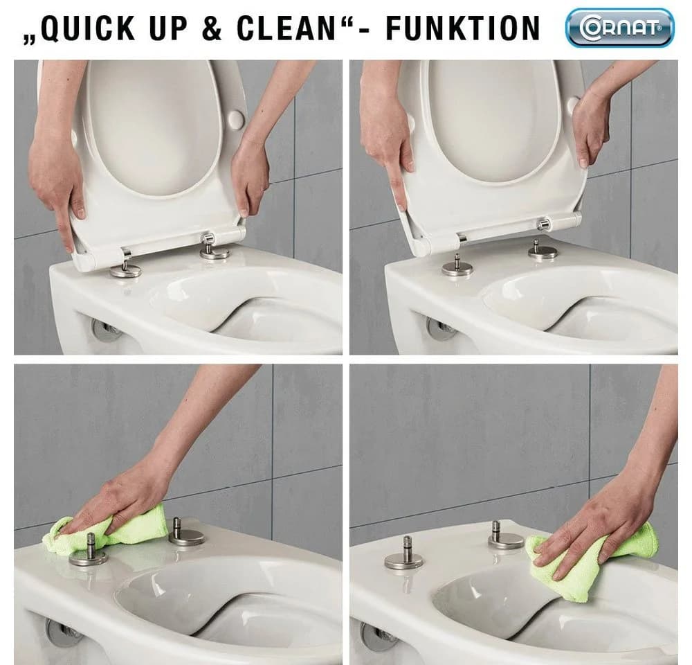 CORNAT WC-Sitz Superflaches Design Duroplast Quick up Weiß - Bild 4