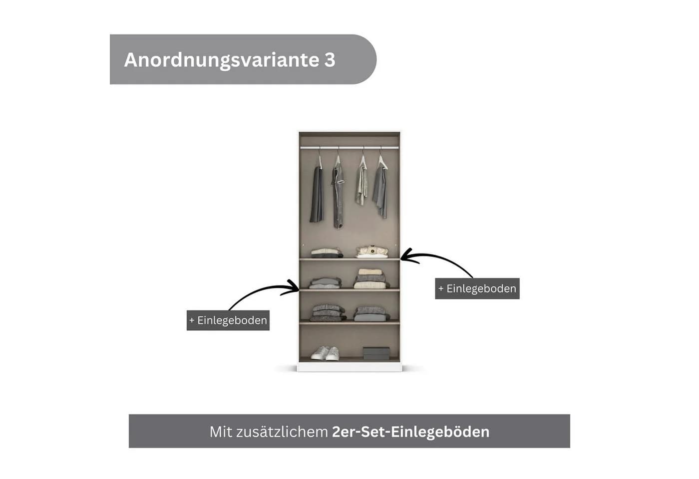 OTTO HOME Kleiderschrank AGORDO Drehtürenschrank Weiß Modern - Bild 4