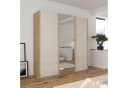 OTTO HOME Schwebetürenschrank AGORDO mit Glasfront Beige Eiche Artisan Bild 1