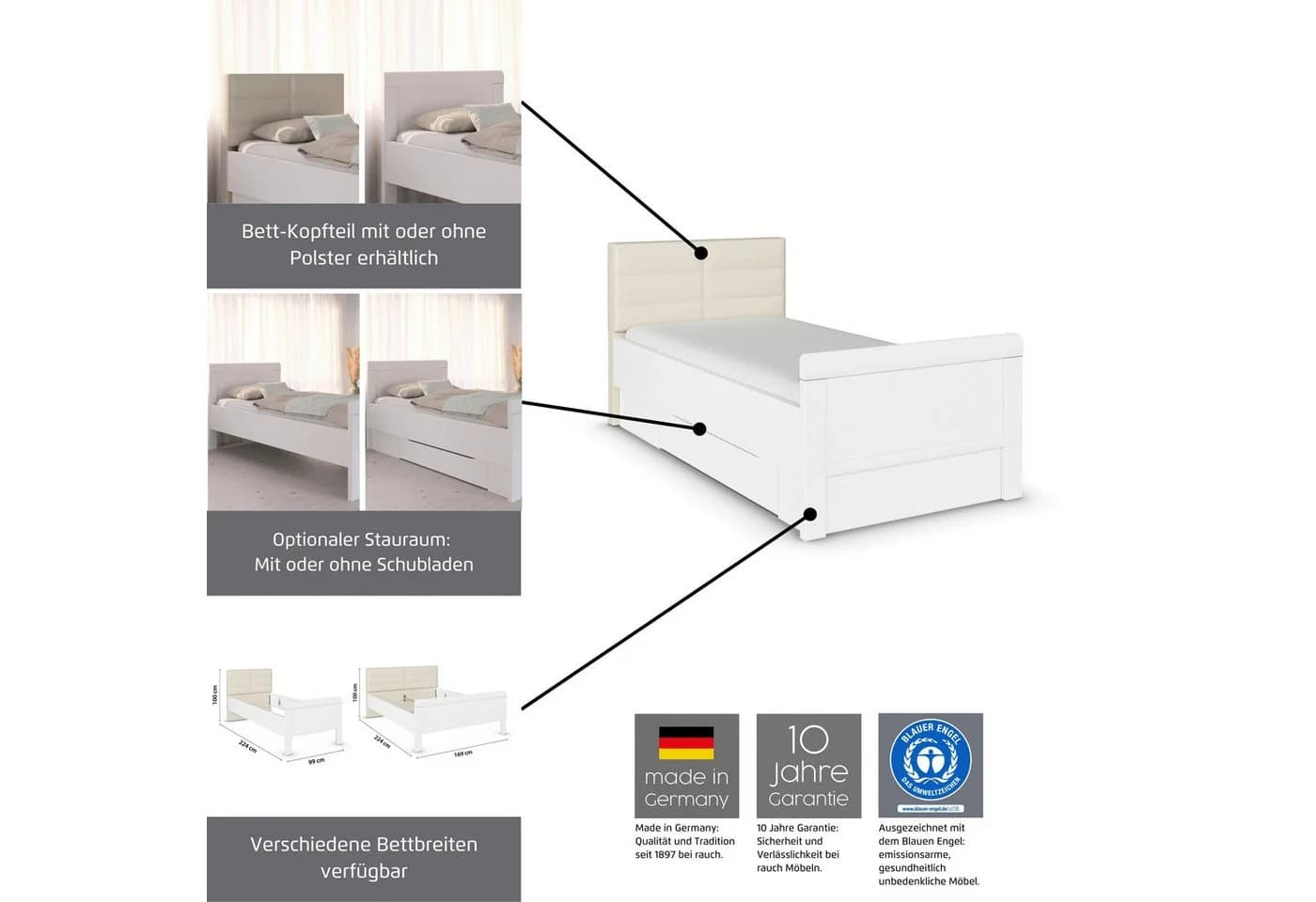 Rauch Bett Evelyn Einzelbett Eiche Sonoma Braun - Bild 5