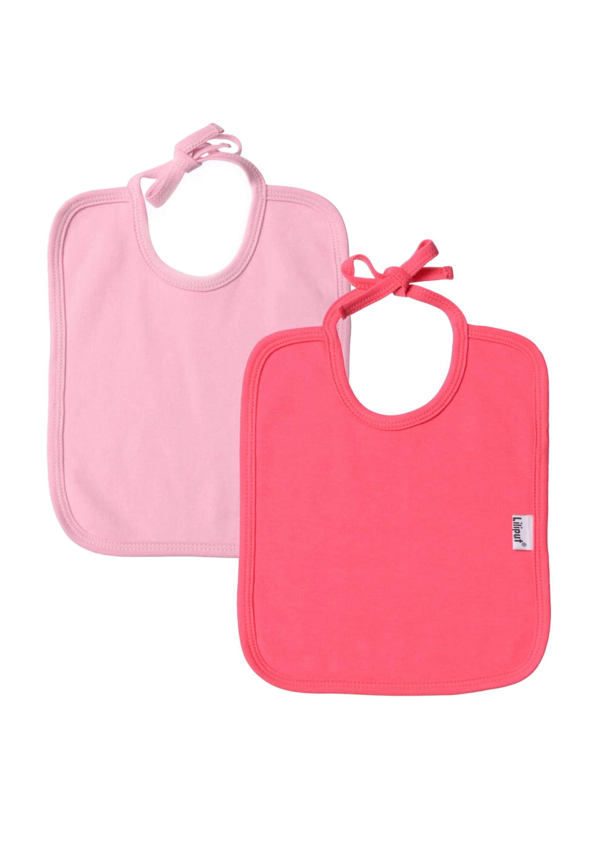 Lätzchen LILIPUT 2er-Pack Baby rosa pink Baumwolle mit Bindeband
