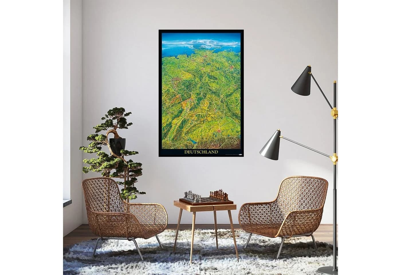 Close Up Poster Deutschland Geographische Panorama-Karte 61x91,5 cm
