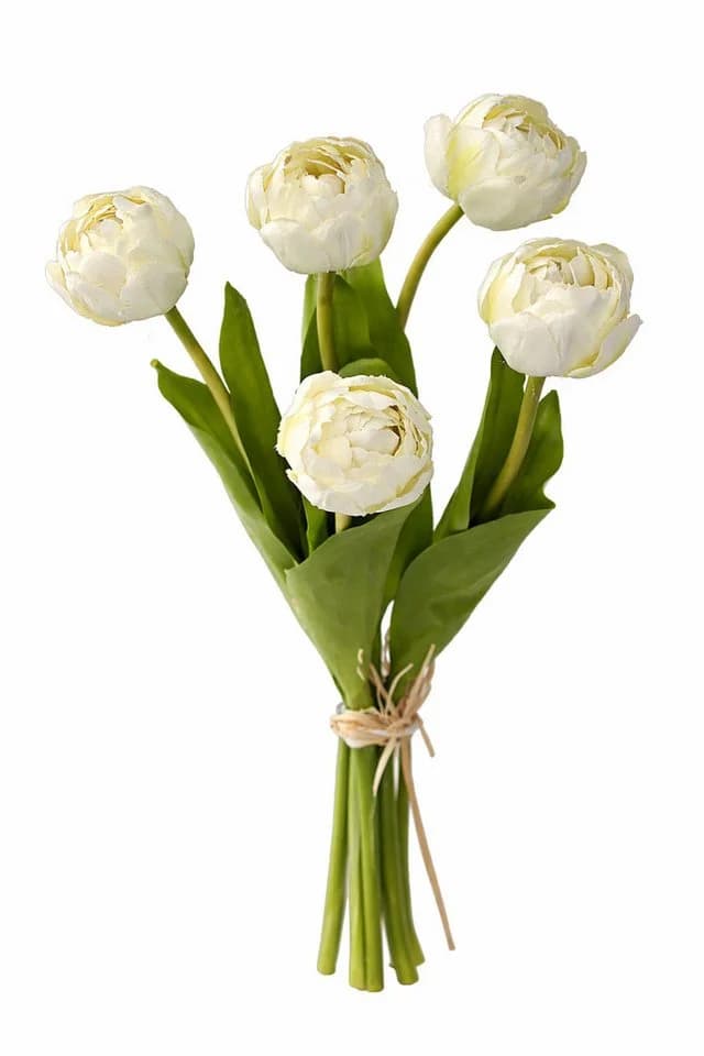 finehomegarden Kunstblume Tulpenbündel Real Touch 5 Stück