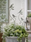finehomegarden Gartenstecker Vogel 2er Set Metall Grün Skandi Design Bild 1