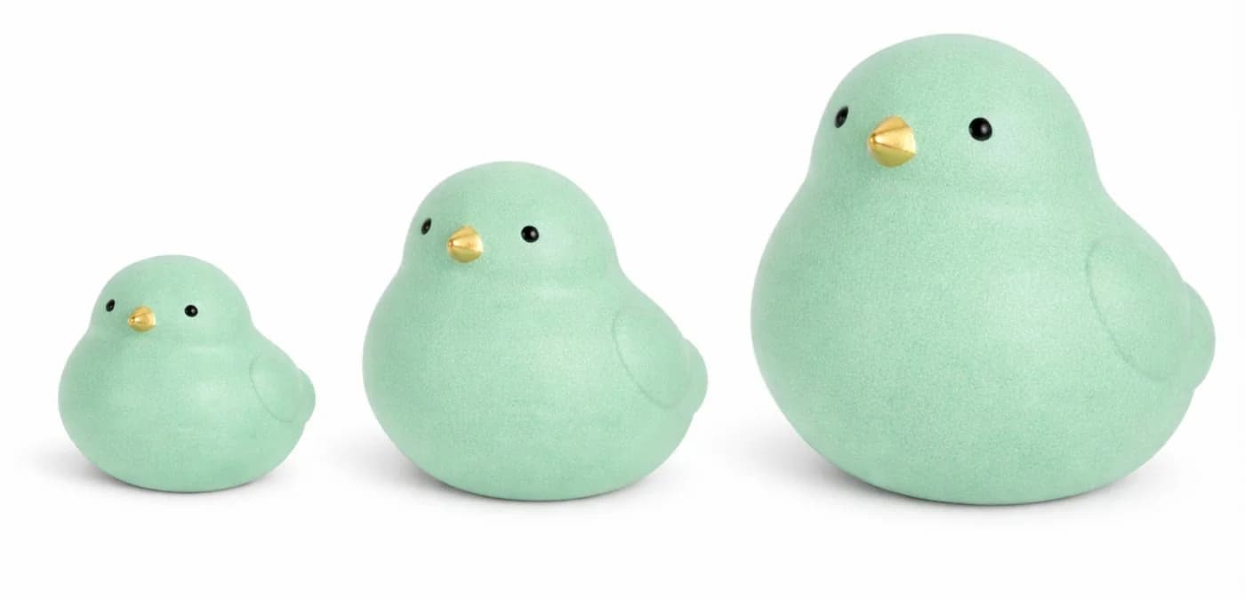 finehomegarden Dekofigur Keramik Vogel mint - Moderner Dekovogel 3 Größen - Bild 2