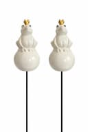 finehomegarden Gartenstecker Frosch Keramik Creme 2erSet Bild 2