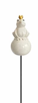 finehomegarden Gartenstecker Frosch Keramik Creme 2erSet Bild 3