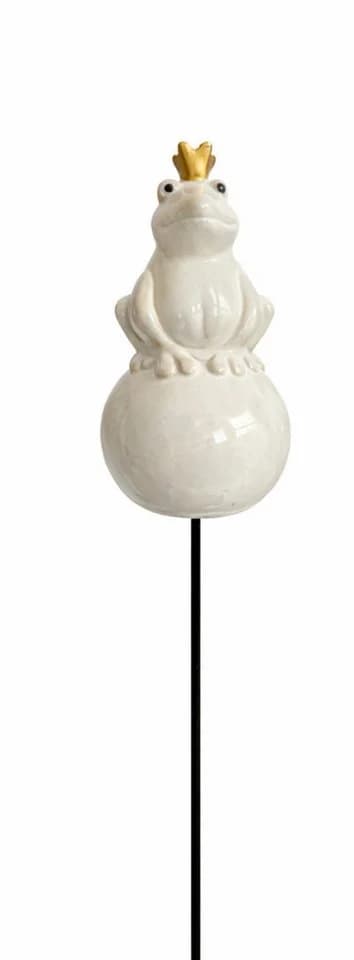 finehomegarden Gartenstecker Frosch Keramik Creme 2erSet - Bild 3