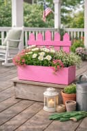 finehomegarden Blumenkasten Holz Zaun-Optik Pink Bild 3