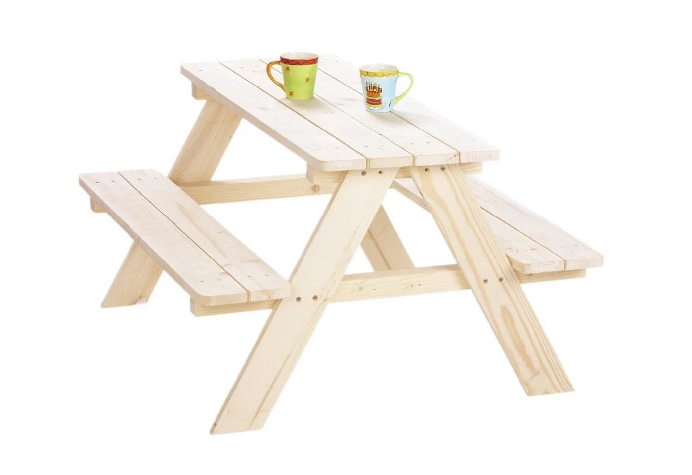 Pinolino® Kindersitzgruppe Nicki für 4 - Massivholz Tisch & 2 Bänke - Bild 3