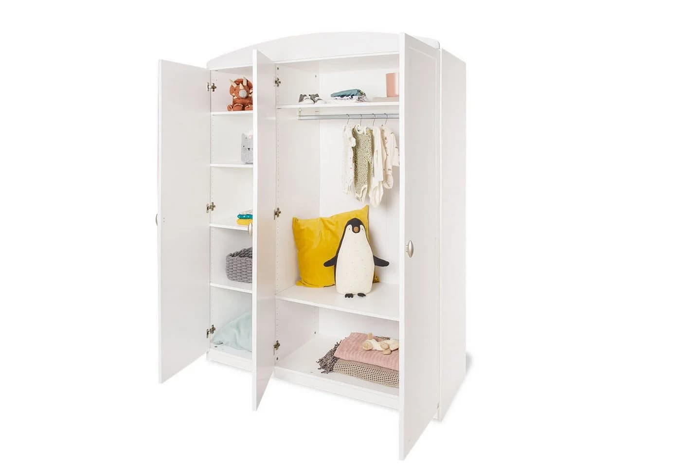 Pinolino® Kinderkleiderschrank 'Laura' groß Weiß 3 Türen