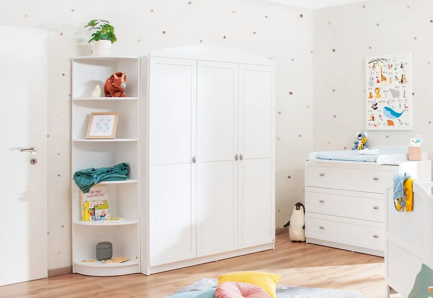 Pinolino® Kinderkleiderschrank 'Laura' groß Weiß 3 Türen - Bild 3