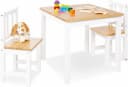Kindersitzgruppe aus Kiefernholz, weiß und natur Bild 2