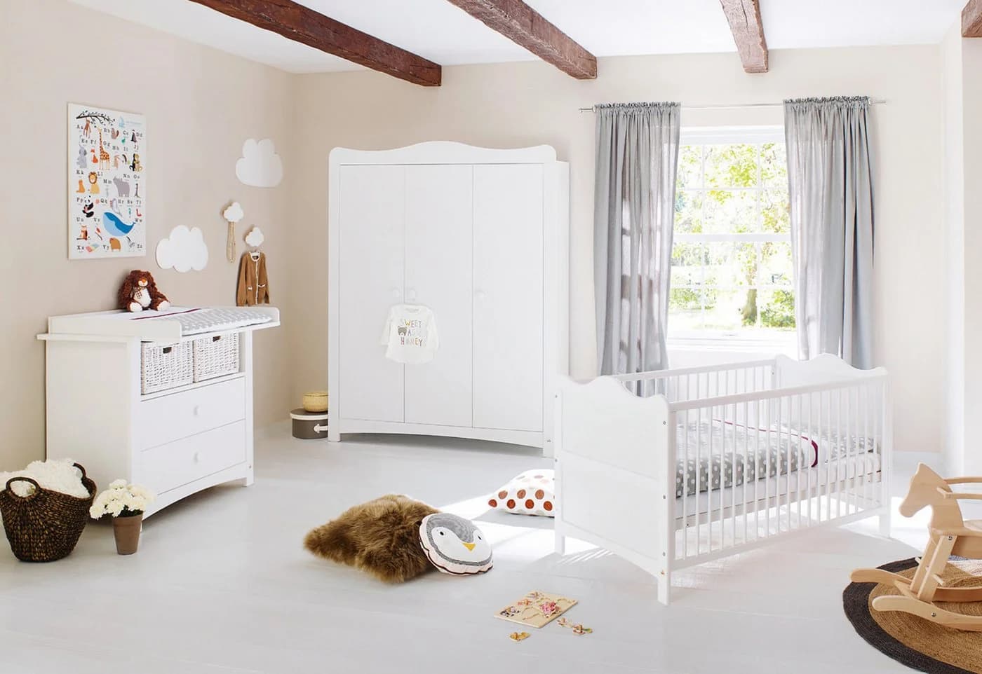 Pinolino Babymöbel-Set Florentina 3-tlg. Weiß Kinderzimmer - Bild 2