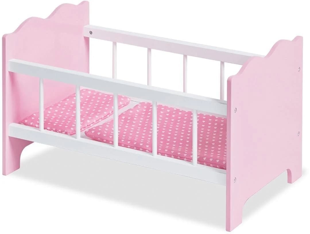 Pinolino® Puppenbett Jasmin Set 4tlg. Rosa/Weiß mit Bettzeug - Bild 3