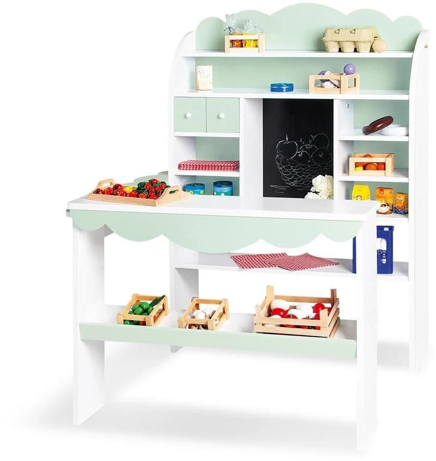 Pinolino Kaufladen Wilma Weiß/Türkis mit Schubladen und Maltafel - Bild 4