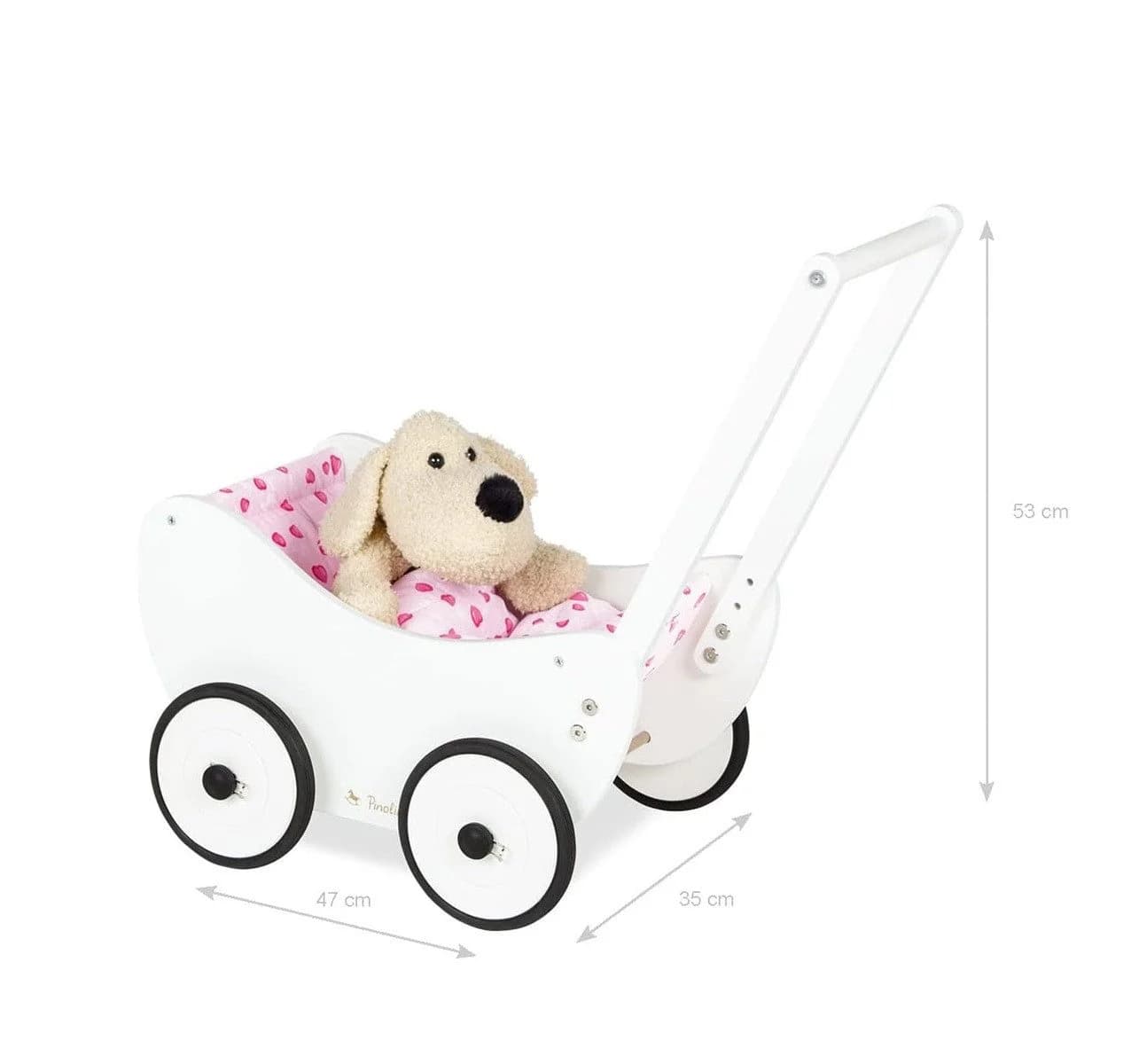 Pinolino® Lauflernwagen Trixi Puppenwagen inkl. Bettzeug - Lauflernhilfe aus Holz, höhenverstellbar - Bild 2