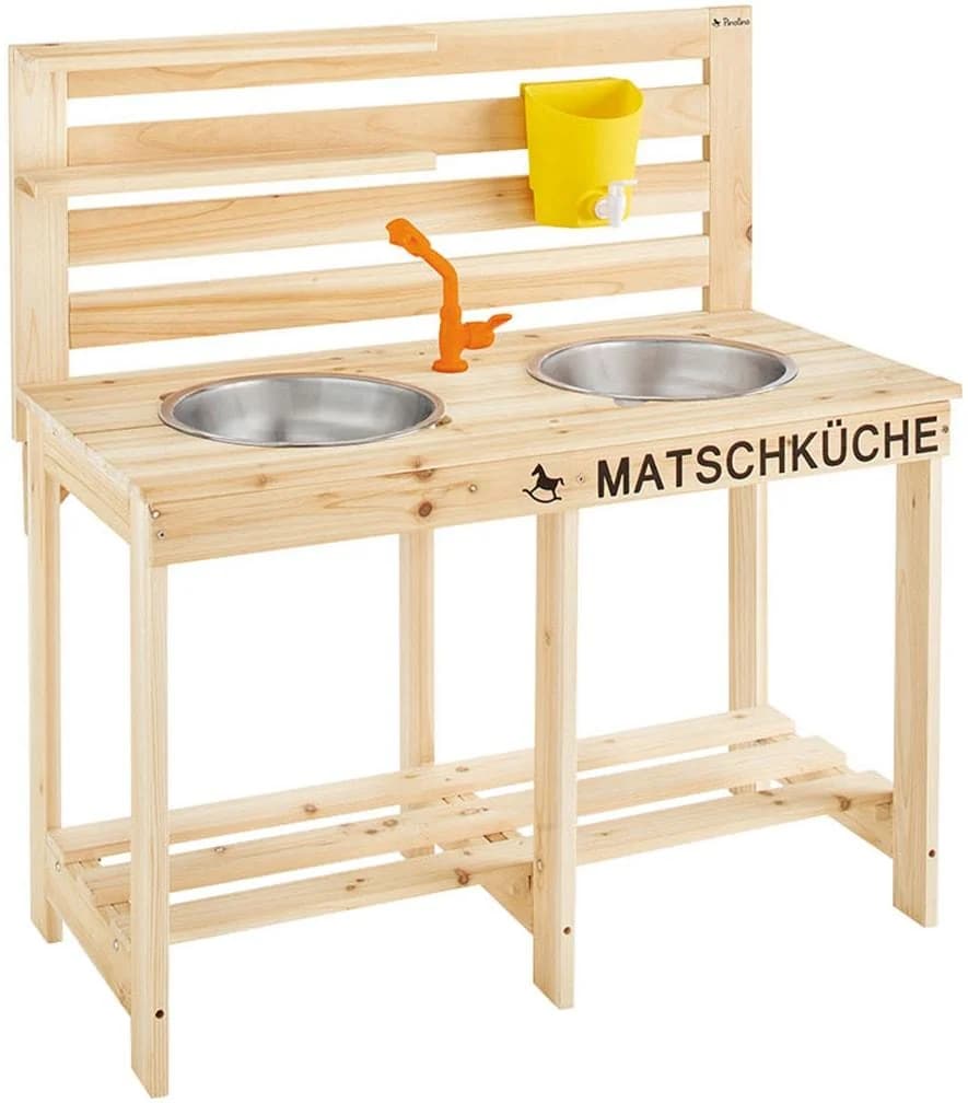 Matschküche „Malu” aus Tanne mit Edelstahlwaschbecken - Bild 2