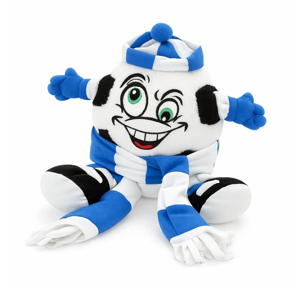 Sweety-Toys Kuscheltier Fußball Blau Weiß mit Gesicht 30cm