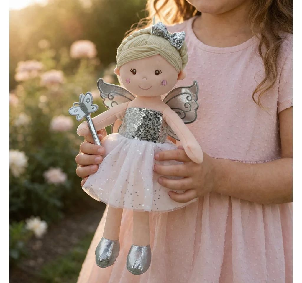 Sweety-Toys Stoffpuppe Fee 30 cm Silber mit Pailletten - Bild 2