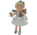 Sweety-Toys Stoffpuppe Fee 45 cm Silber mit Pailletten & Zauberstab Bild 2