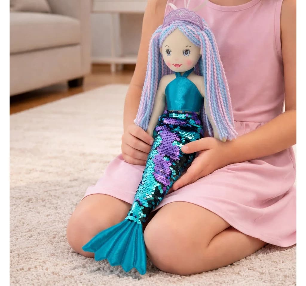 Sweety-Toys Meerjungfrauenpuppe 45 cm Türkis Stoffpuppe Prinzessin - Bild 2