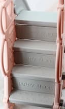Sweety-Toys 3-in-1 Schaukel und Rutsche mit Basketballkorb Rosa-Grau Bild 1