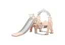 Sweety-Toys 3-in-1 Schaukel und Rutsche mit Basketballkorb Rosa-Grau Bild 4