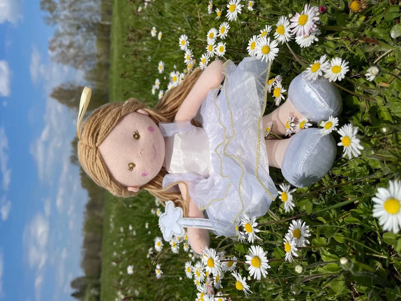 Sweety-Toys Stoffpuppe Ballerina Fee Prinzessin 40 cm Weiss - Bild 3