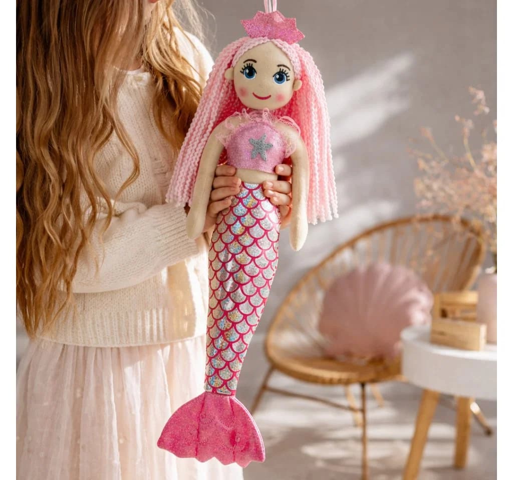 Sweety-Toys Meerjungfrauenpuppe 45 cm Rosa Stoffpuppe Prinzessin - Bild 2