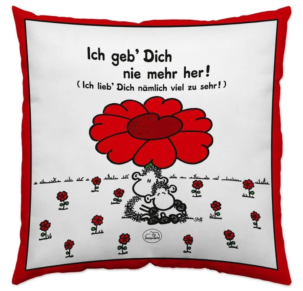Sheepworld Baumwollkissen »Ich geb' Dich nie mehr her!« Romantisch