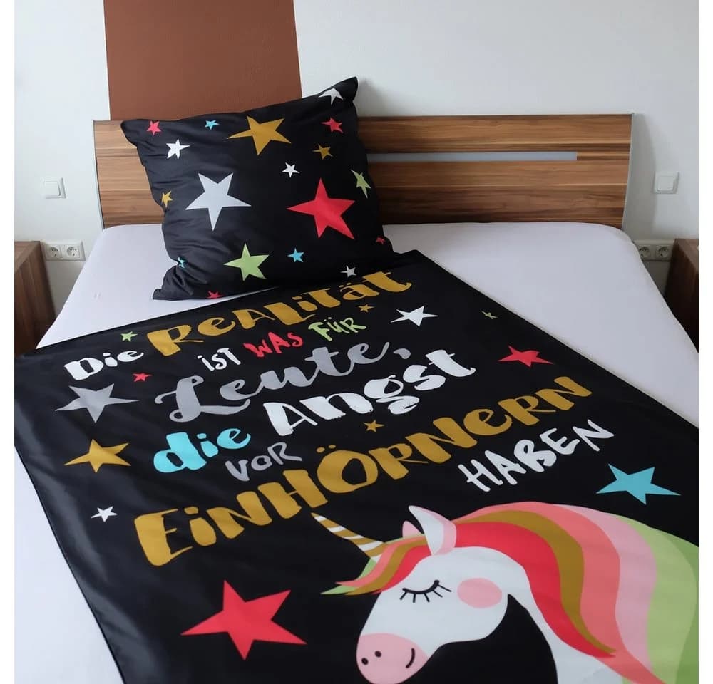 Sheepworld Einhorn-Bettwäsche Set 135x200 cm mit Kissenbezug - Bild 2