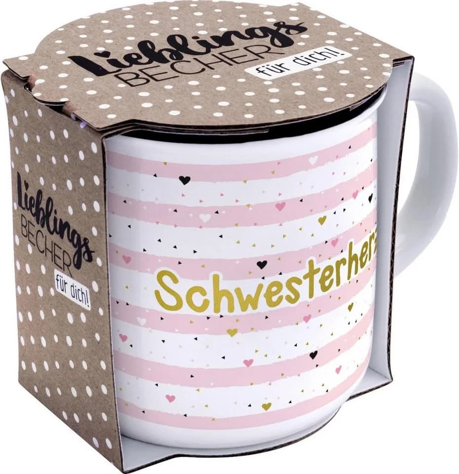 Gruss & Co 46978 Becher Schwesterherz New Bone China Porzellan 35 cl - Bild 2