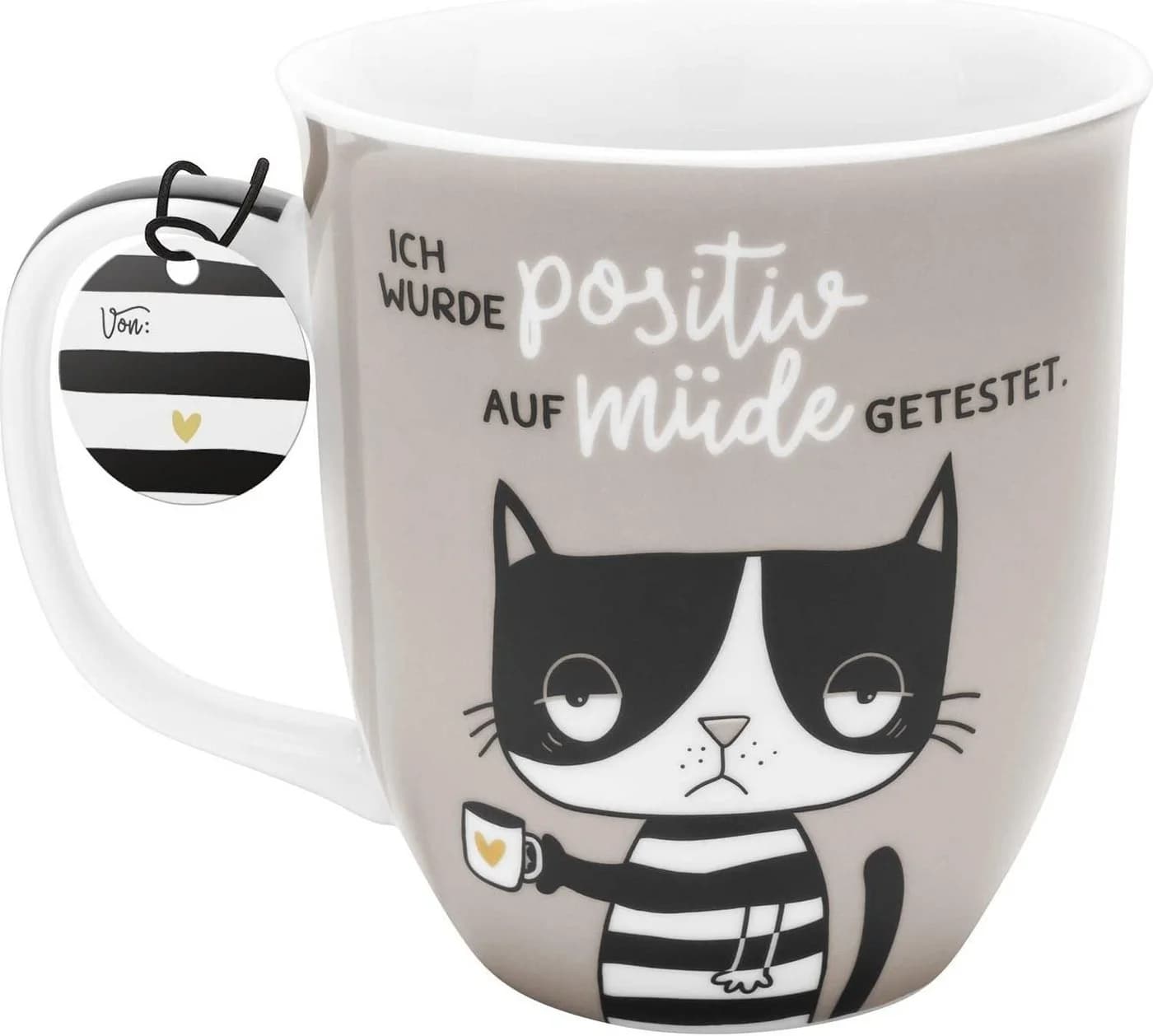 H:)PPY life Tasse 47925 Motivdruck 'Ich wurde positiv au'