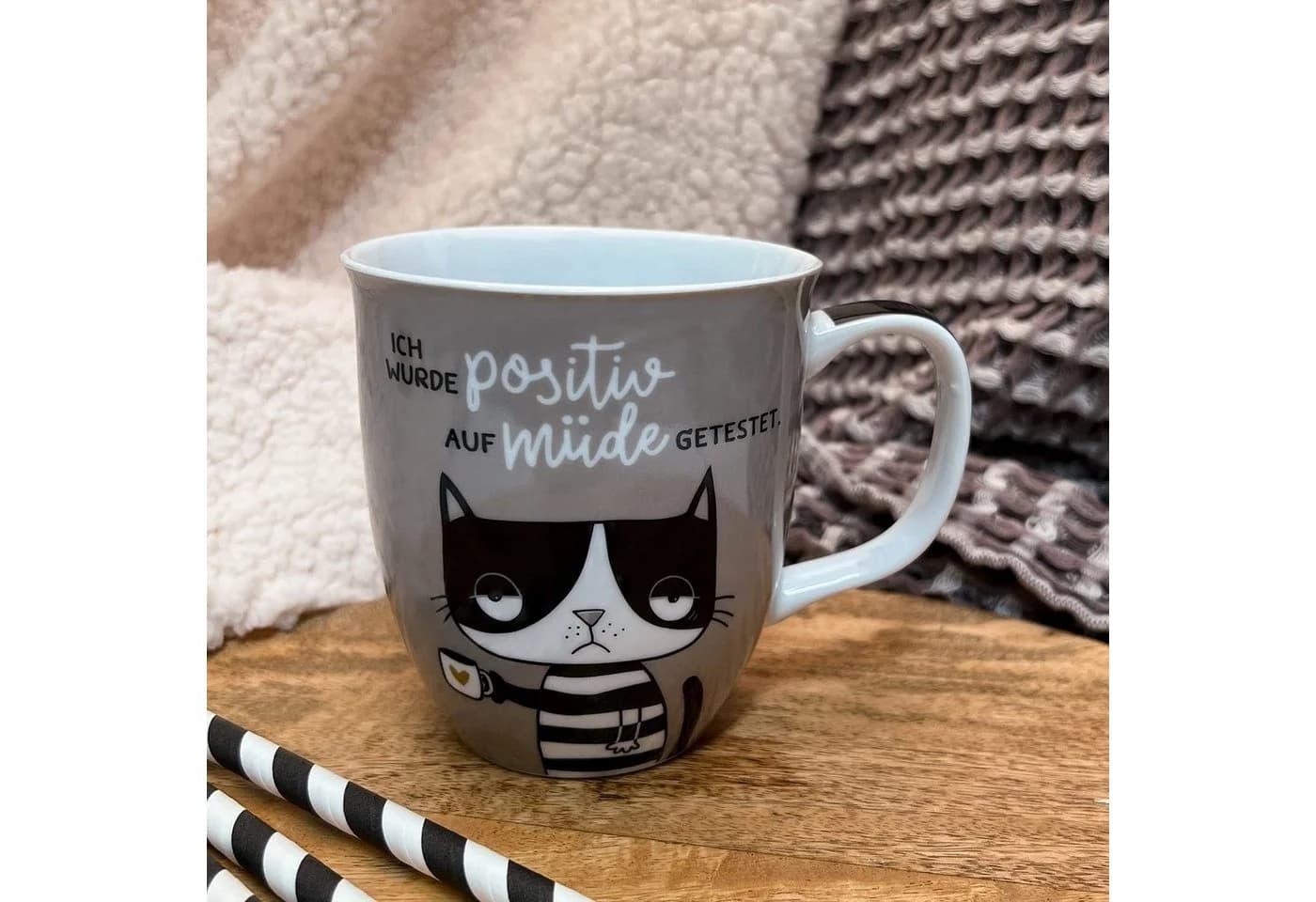 H:)PPY life Tasse 47925 Motivdruck 'Ich wurde positiv au' - Bild 3