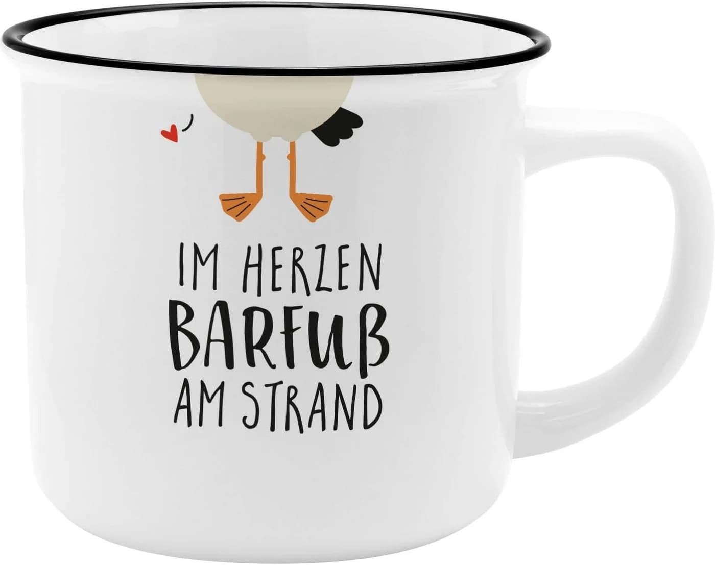 GRUSS & CO Becher Motiv Strand New Bone China Porzellan