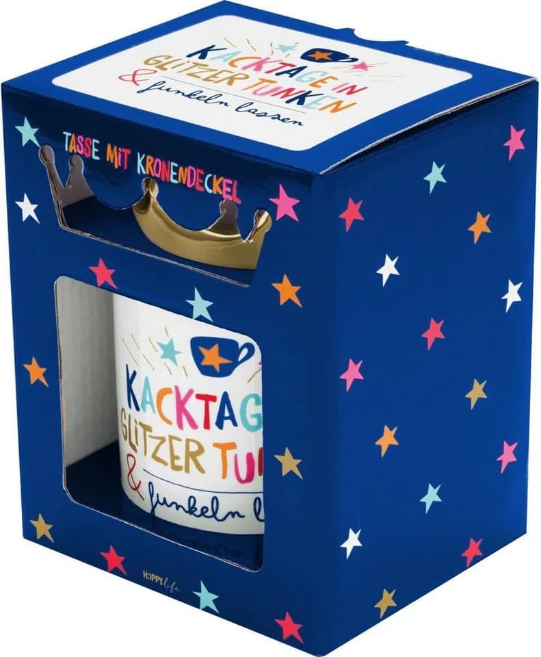 Sheepworld Tasse Krone mit Motiv 'Kacktage' Gold