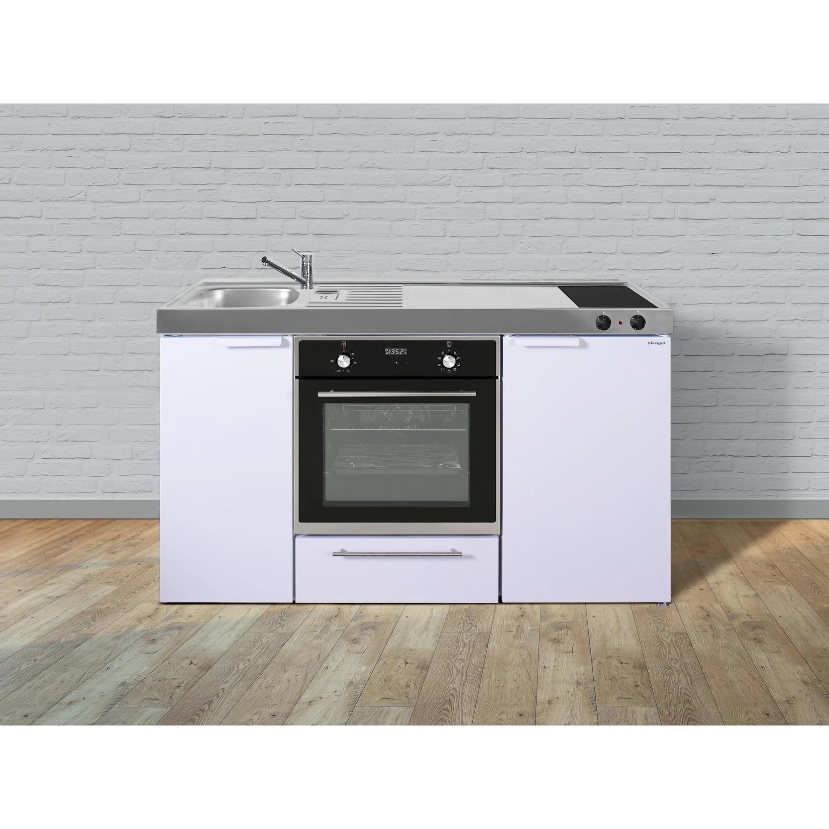 Stengel Küchen Kitchenline MKB 150 weiß Glaskeramikkochfeld rechts