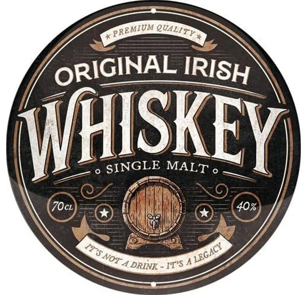 Nostalgic-Art Blechschild Rund 35 cm Original Irish Whiskey