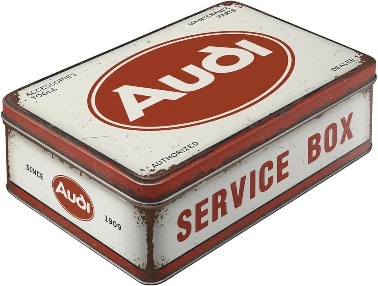 Nostalgic-Art Keksdose Vorratsdose Flach Audi Service Box Retro Design - Bild 2