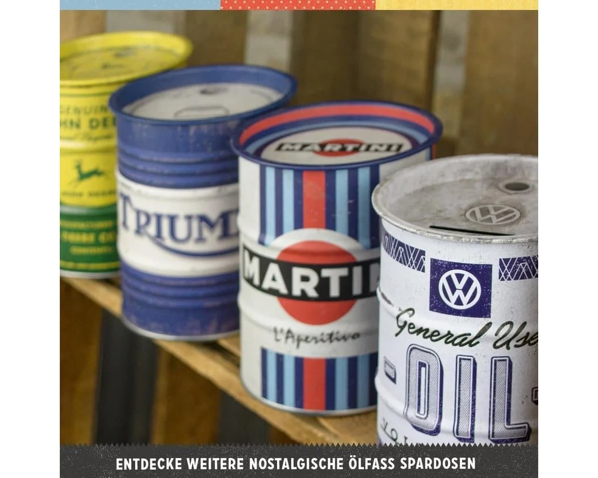 Nostalgic-Art Spardose Ölfass Mercedes-Benz Engine Oil Stahlblech - Bild 5