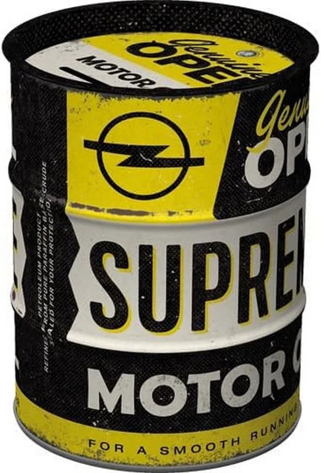 Nostalgic-Art Spardose Ölfass Opel Supreme Motor Oil Stahlblech - Bild 2
