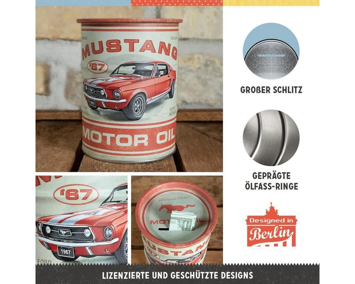 Nostalgic-Art Spardose Ölfass Ford Mustang GT 1967 - Bild 3