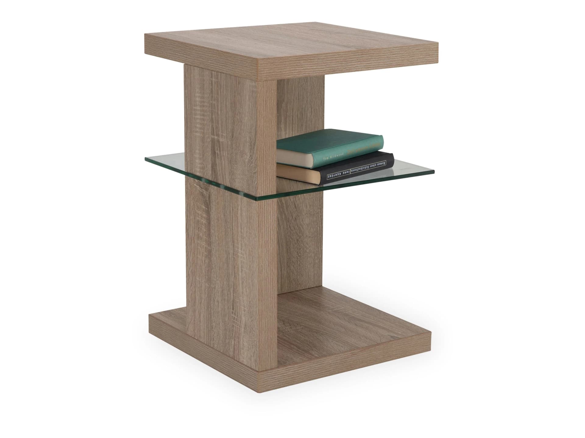 M2 Beauté Beistelltisch DOMINGO SONOMA Braun mit Glasablage