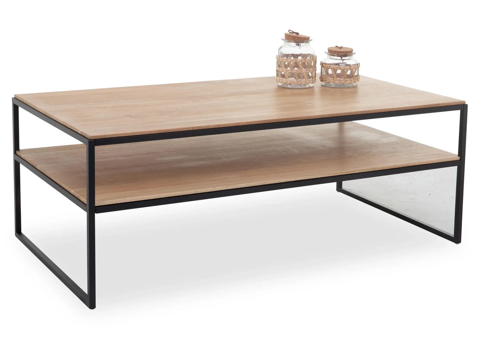 Couchtisch MIKA 3 Wildeiche Massiv Braun