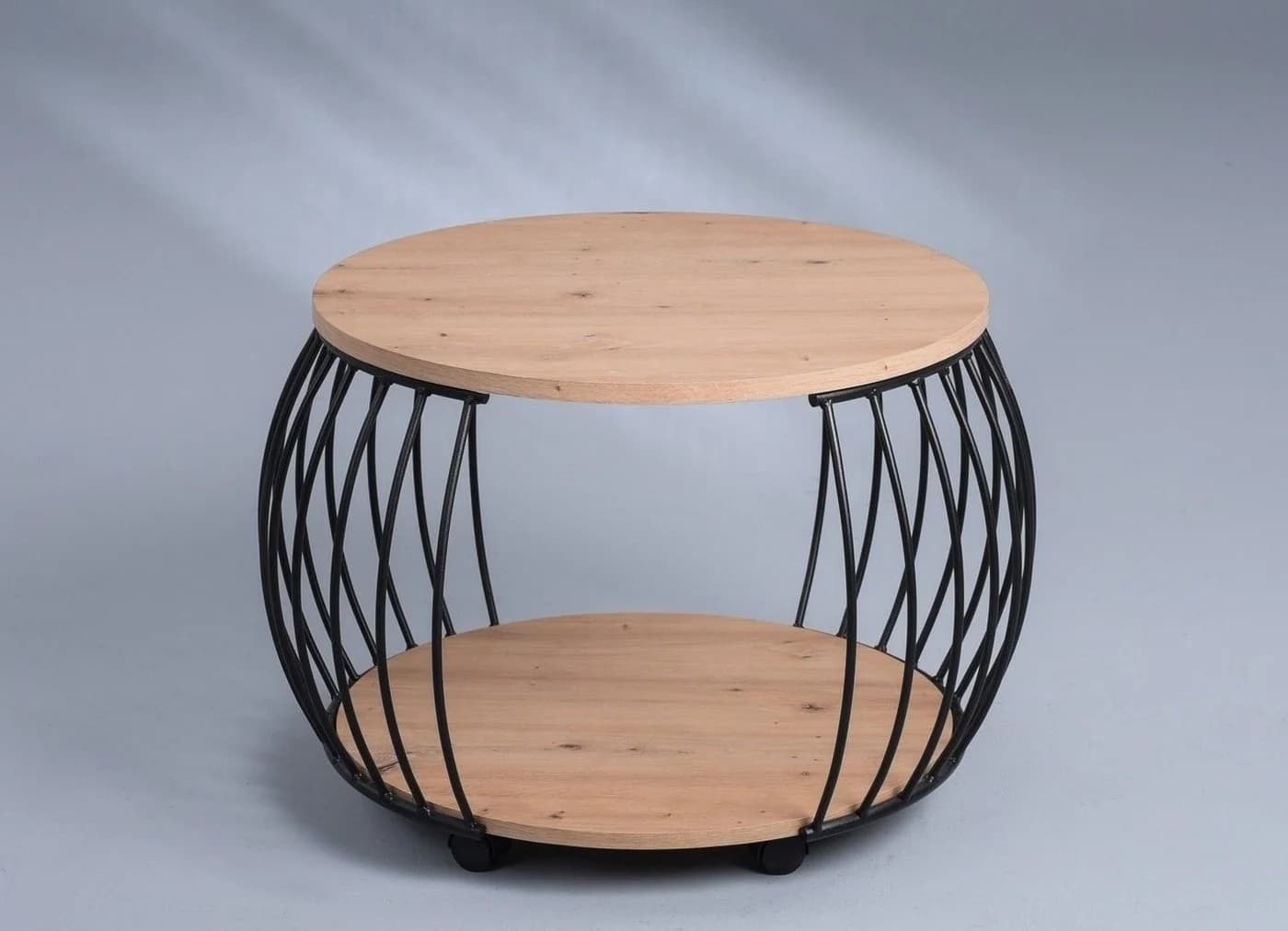 M2 Kollektion Couchtisch Peking Schwarz Eiche Artisan mit Rollen