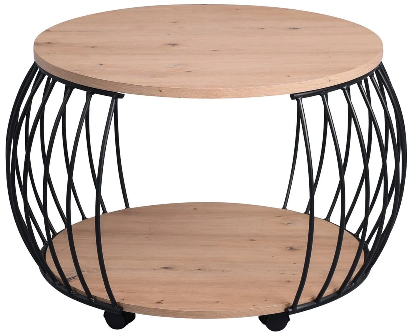 M2 Kollektion Couchtisch Peking Schwarz Eiche Artisan mit Rollen - Bild 2