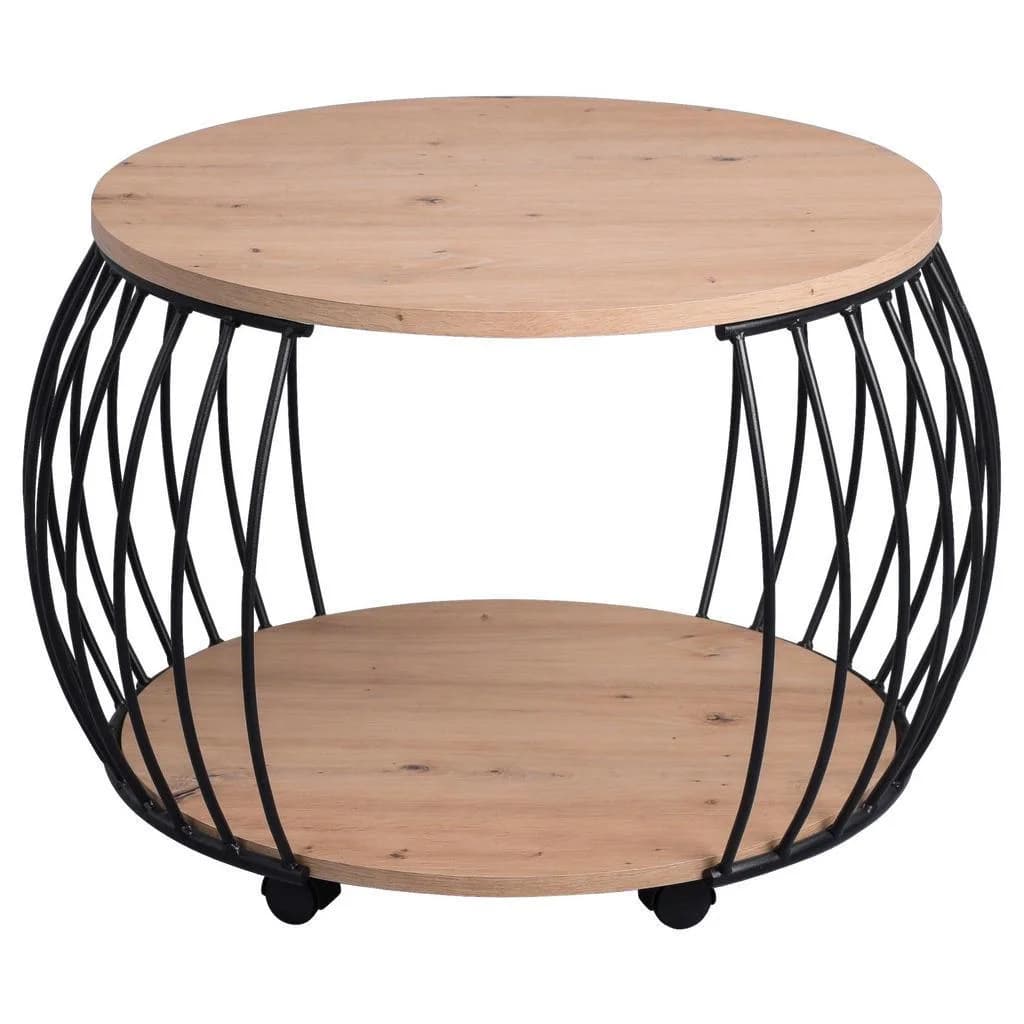 M2 Kollektion Couchtisch Peking Schwarz Eiche Artisan mit Rollen - Bild 5