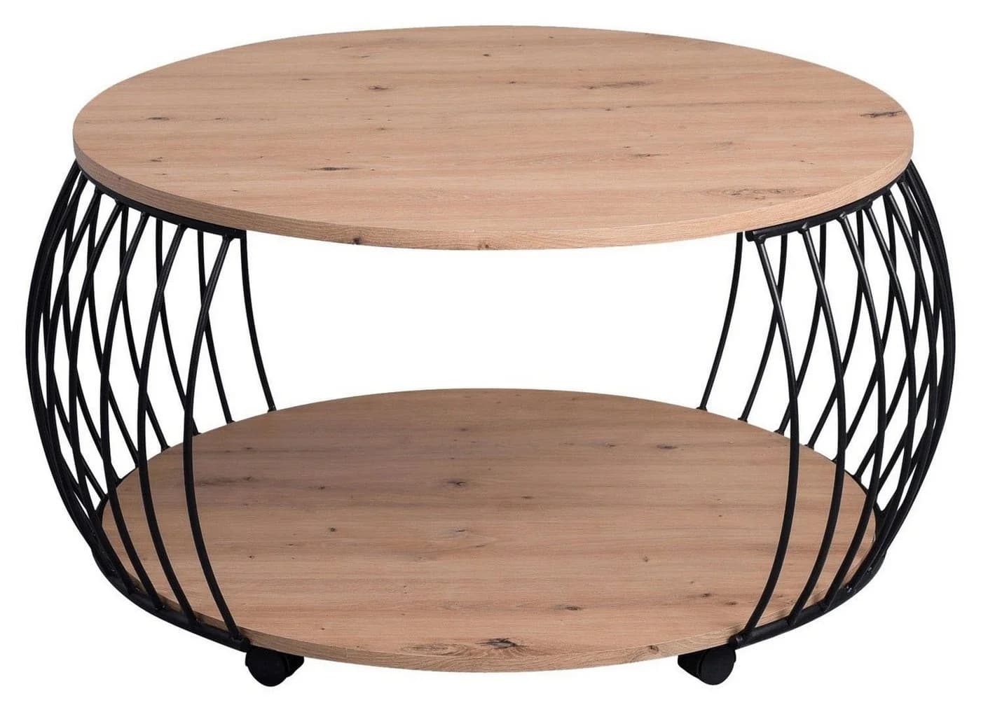 M2 Kollektion Couchtisch PEKING Schwarz Metallgestell mit Rollen - Bild 2