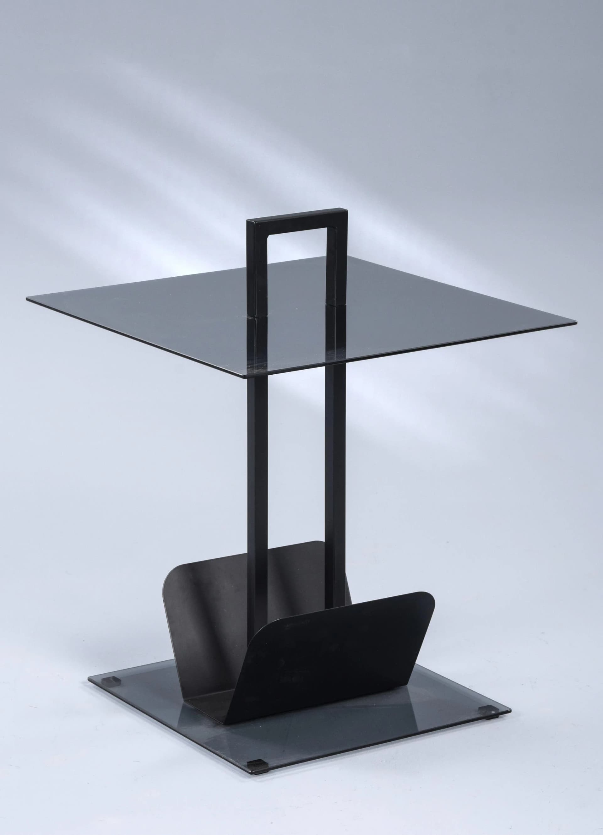 M2 Beauté Beistelltisch HELSINKI Glas Metall Schwarz Grau